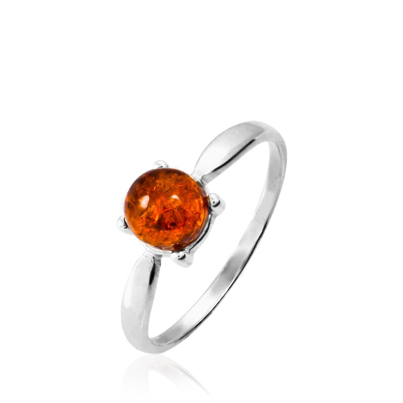 Bague Teyssa Argent Blanc Ambre - Spannringe Damen | OROVIVO