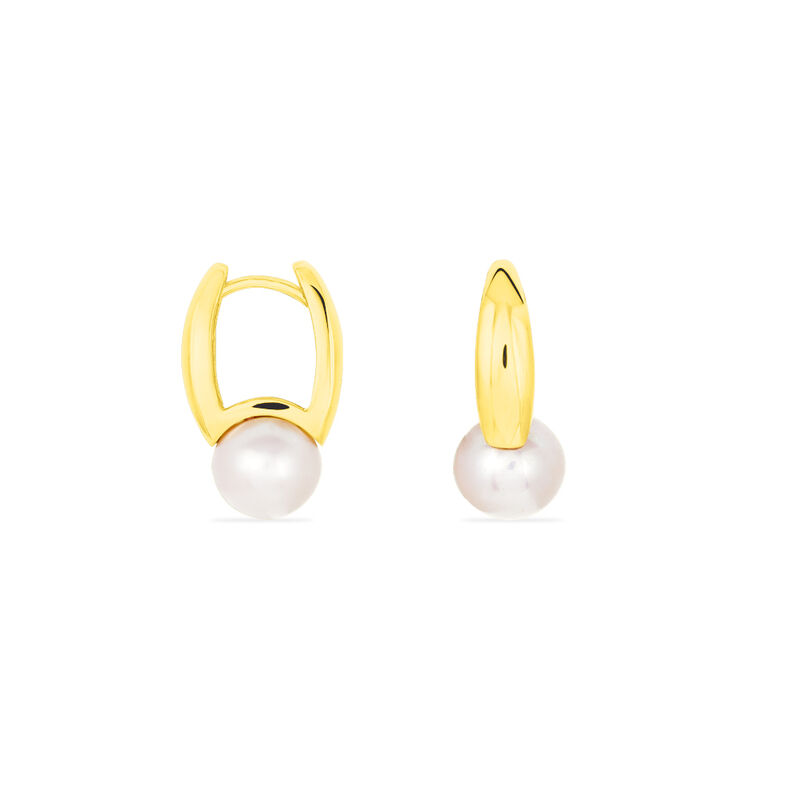 HEGA Damen Creolen Gold 333 (8 Karat) Zuchtperle Perlmutt Ball - Creolen Damen | OROVIVO