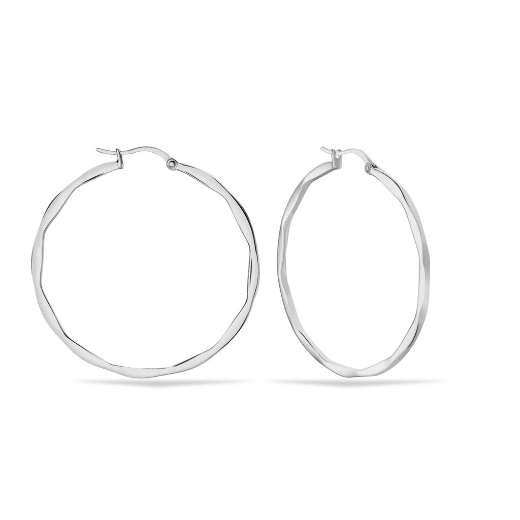 Damen Creolen Edelstahl B 1 mm