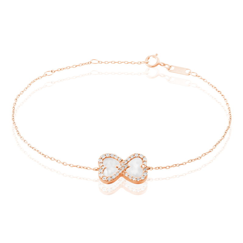 Bracelet Magdalina Or Rose Diamant Et Nacre - Spannringe Damen | OROVIVO