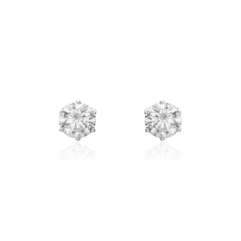 KRAPPE 6 Damen Ohrstecker Weißgold 375 (9 Karat) Zirkonia Weiß 1,89 ct - Ohrstecker Damen | OROVIVO