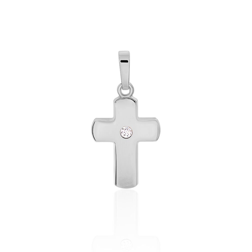 DANIELA KREUZ 3 Damen Anhänger Silber 925 Zirkonia Weiß Religiöses Kreuz - Schmuckanhänger Damen | OROVIVO