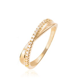 Damenring Messing Gold plattiert Zirkonia Lian - Ringe mit Stein Damen | OROVIVO