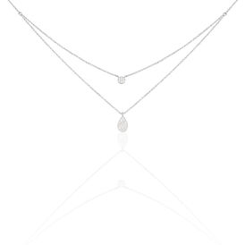 Damen Halskette Weißgold 375 Diamanten 0,17ct Drop - Ketten mit Anhänger Damen | OROVIVO