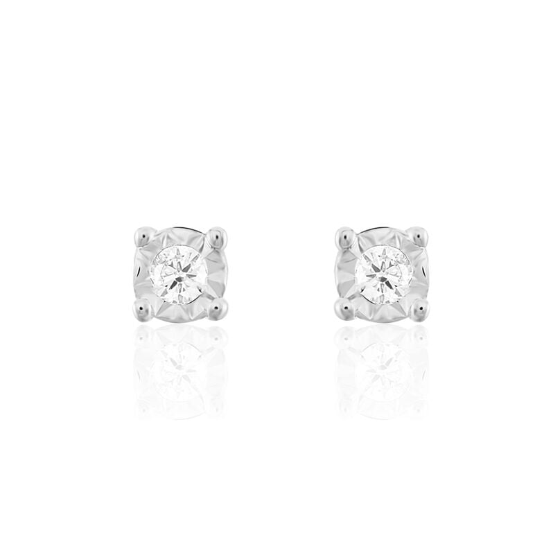 Illusion Damen Ohrstecker Wei&szlig;gold 375 (9 Karat) Diamant Wei&szlig; 0,03 ct - Ohrstecker Damen | OROVIVO
