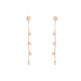 Damen Ohrstecker Lang Silber 925 Rosé Vergoldet - Ohrstecker lang Damen | OROVIVO