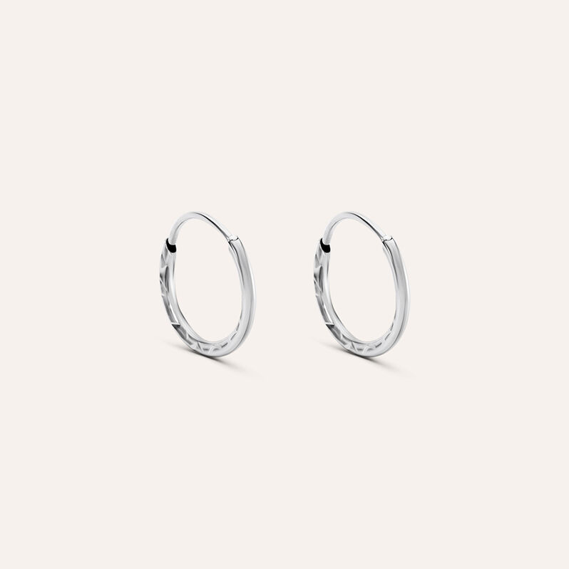 Orecchini A Cerchio Toujours Oro Bianco - Spannringe Damen | OROVIVO