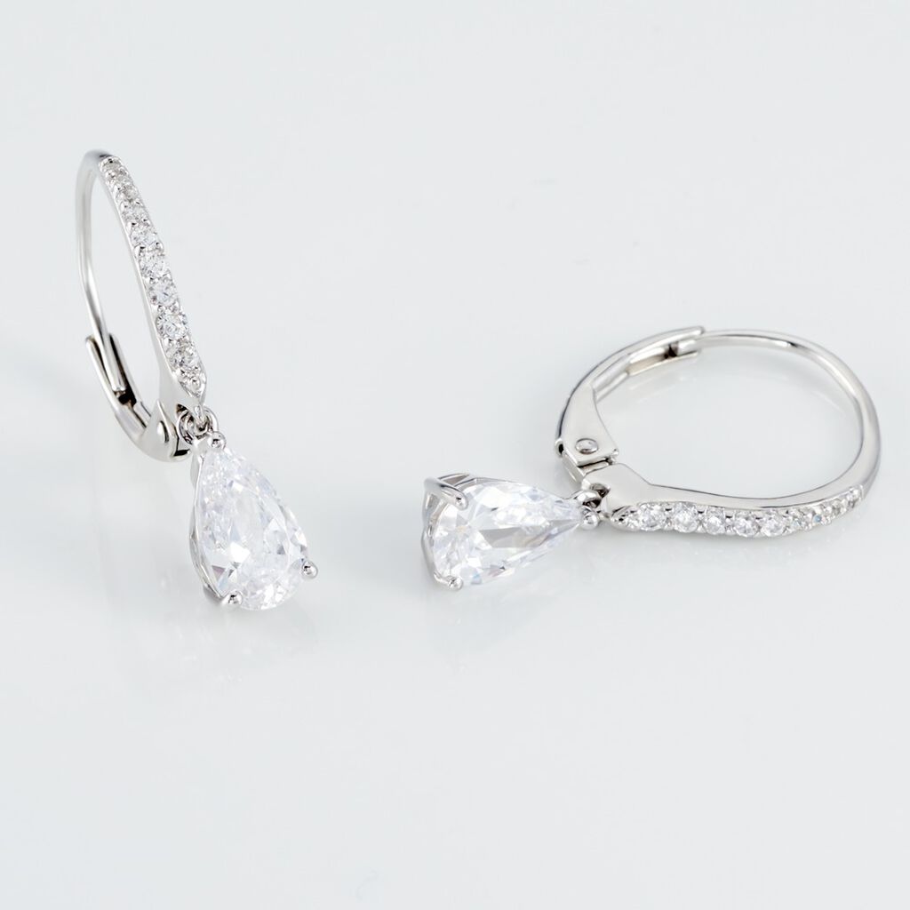 LORETA Damen Ohrringe Lang Silber 925 Zirkonia Wei&szlig; 2,71 ct