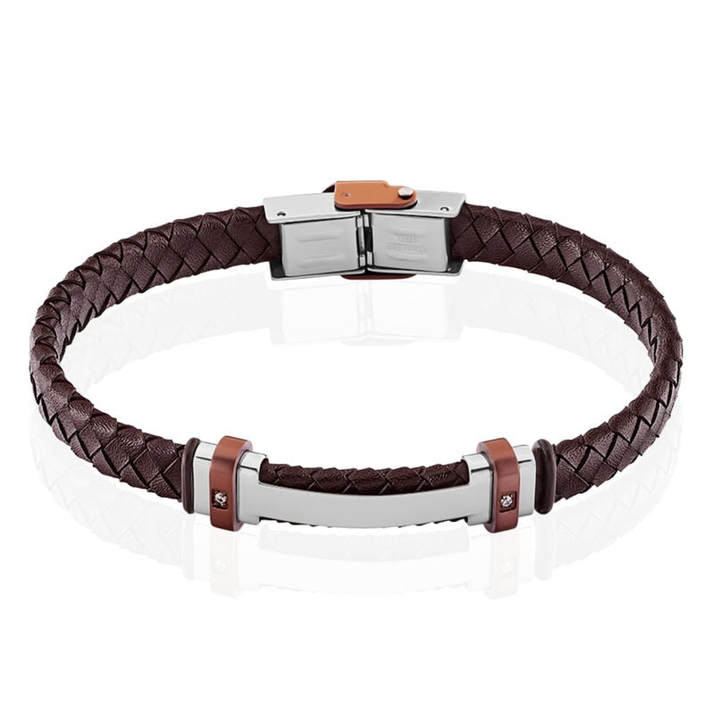 Bracelet Acier Blanc Ludovic Oxyde De Zirconium - Spannringe Herren | OROVIVO