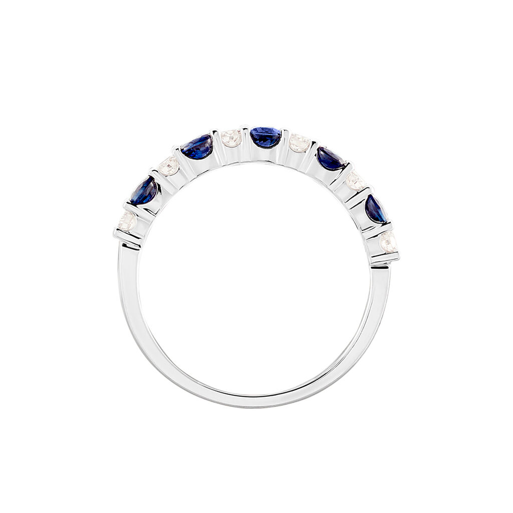 Myla Damen Ring Wei&szlig;gold 585 (14 Karat) Saphir Blau 0,65 ct