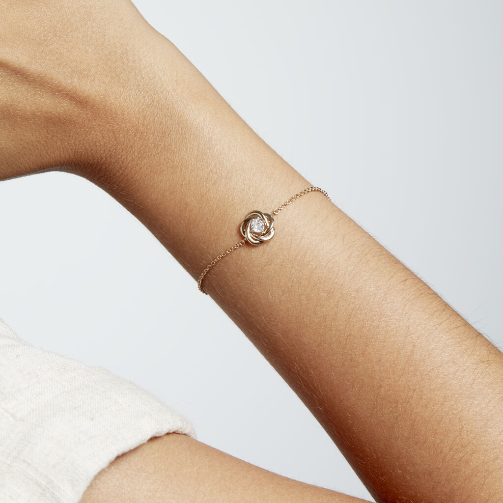 Bracelet Plaque Or Djanaelle Motif Nœud - Spannringe Damen | OROVIVO