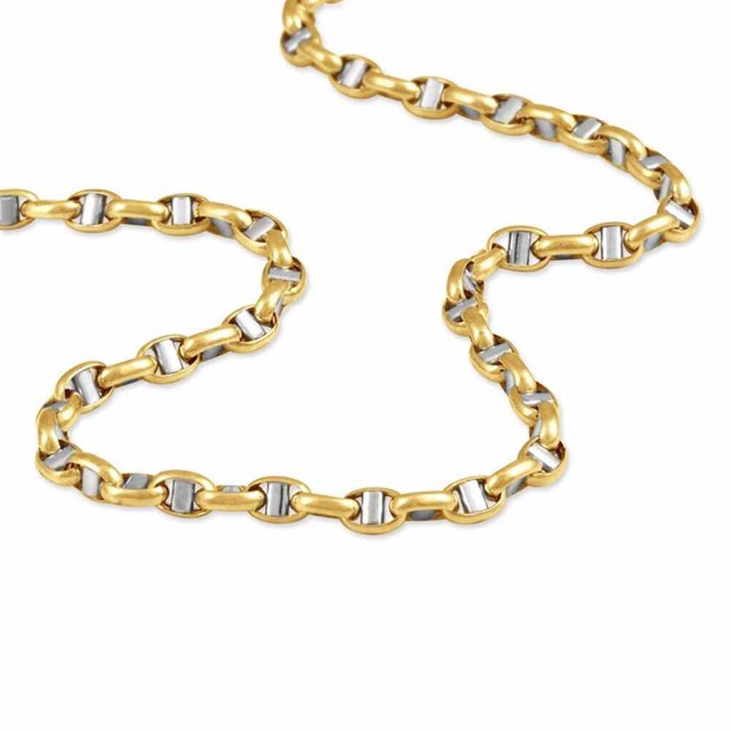 Collier Carlo Or Bicolore Maille Marine Ronde - Spannringe Damen | OROVIVO