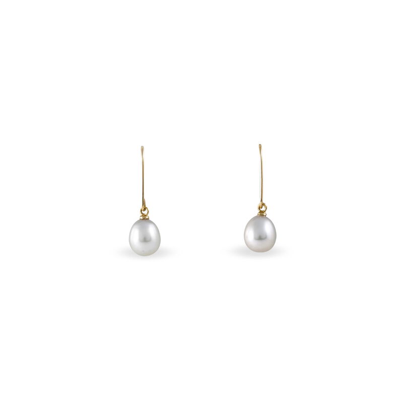 Boucles D'oreilles Pendantes Malcieae Or Jaune Perle De Culture - Spannringe Damen | OROVIVO