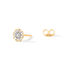 ALLYSON Damen Ohrstecker Gold Bicolor Gelb/Silber 585 (14 Karat) Diamant Weiß 0,03 ct Rosette