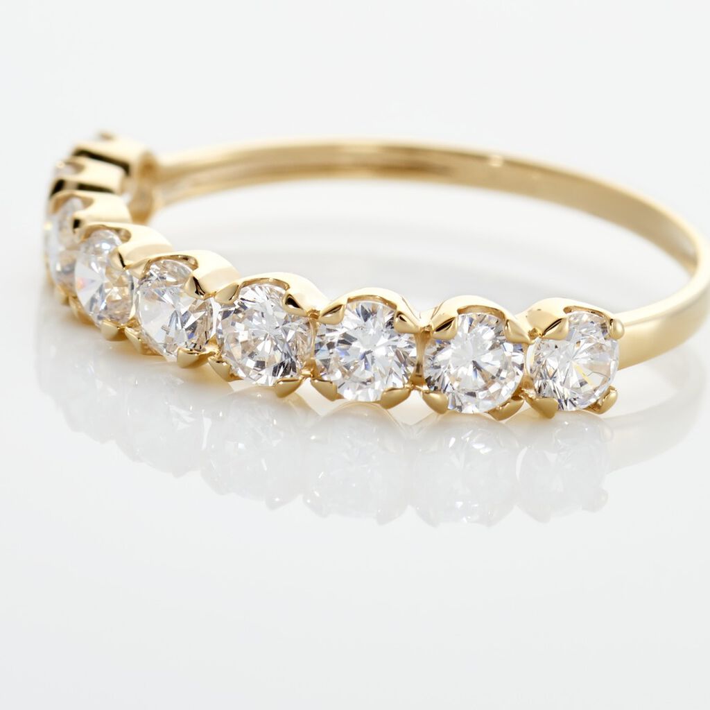 ICE Damen Trauring Gold 375 (9 Karat) Zirkonia Wei&szlig;