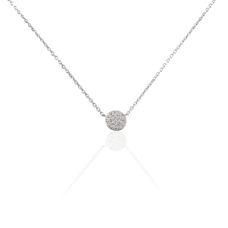 Collier Argent Rhodie Takiyah Forme Ronde Pavage Oxydes De Zirconium - Spannringe Damen | OROVIVO