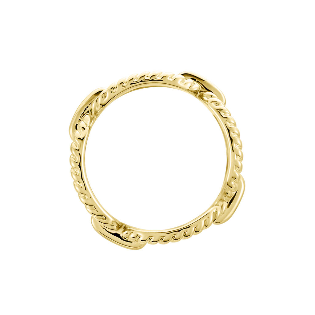 Damenring Messing Gold plattiert geriffelt - Ringe Damen | OROVIVO