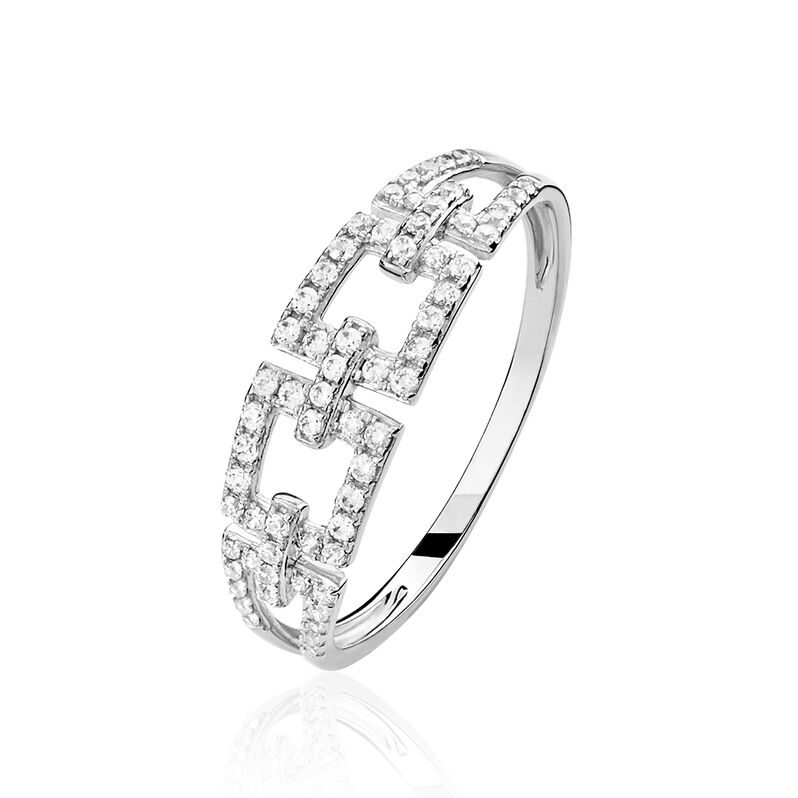 Bague Or Blanc Oxyde De Zirconium - Spannringe Damen | OROVIVO