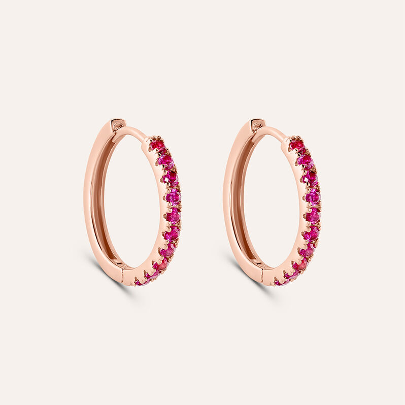 Orecchini A Cerchio Silver Rainbow Argento Rosa Cubic Zirconia - Spannringe Damen | OROVIVO