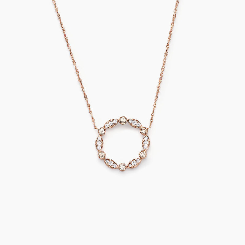 Collier Exquise Argent Rose Oxyde De Zirconium - Spannringe Damen | OROVIVO