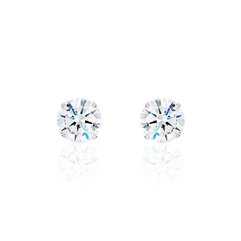 KRAPPE 4 Damen Ohrstecker Weißgold 375 (9 Karat) Zirkonia Weiß 4,7 ct - Ohrstecker Damen | OROVIVO