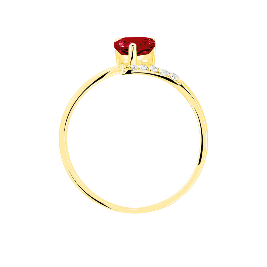 Bague Eva Or Jaune Grenat Et Diamant - Spannringe Damen | OROVIVO