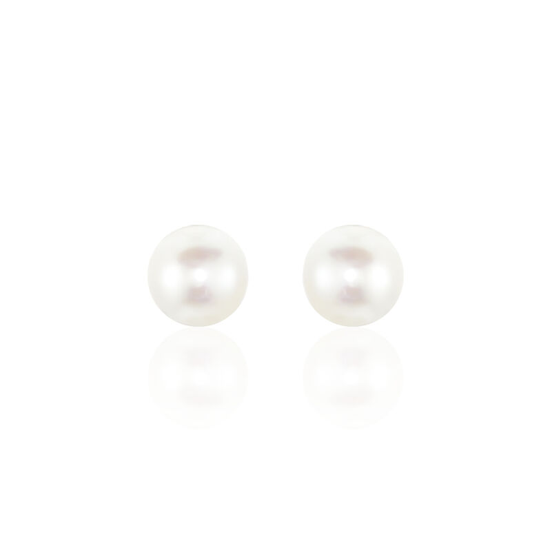 Boucles D'oreilles Puces Kesya Nacres Bouton Or Jaune Perle De Culture - Spannringe Damen | OROVIVO