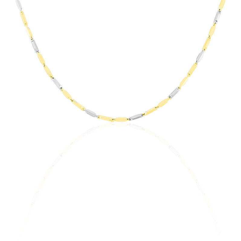 LISSA Damen Kette Gold Bicolor 375 (9 Karat) Rechteckig - Halsketten Damen | OROVIVO