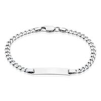 Unisex ID Armband Silber Silber 925 Panzer S Id 4,70mm 