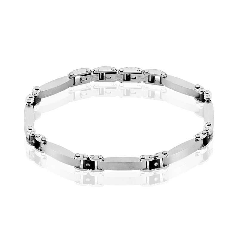Bracelet Romaric Acier Blanc Oxyde De Zirconium - Spannringe Herren | OROVIVO
