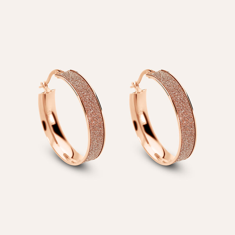 Orecchini A Cerchio Aura Acciaio Rosa - Spannringe Damen | OROVIVO
