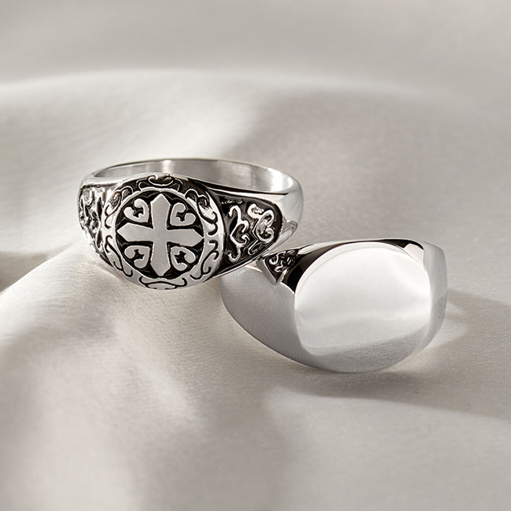 PETER Herren Ring Edelstahl Kreis