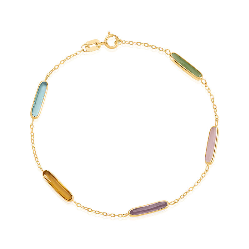 CAROLY Damen Armband Gold 375 (9 Karat) Aventurin Gr&uuml;n 0,25 ct - Armb&auml;nder Damen | OROVIVO