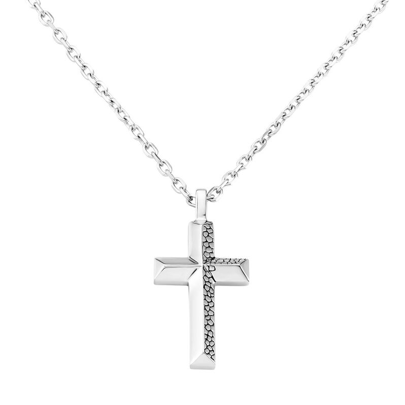 Herren Collier Edelstahl Religi&ouml;ses Kreuz B 3 mm - Halsketten Herren | OROVIVO
