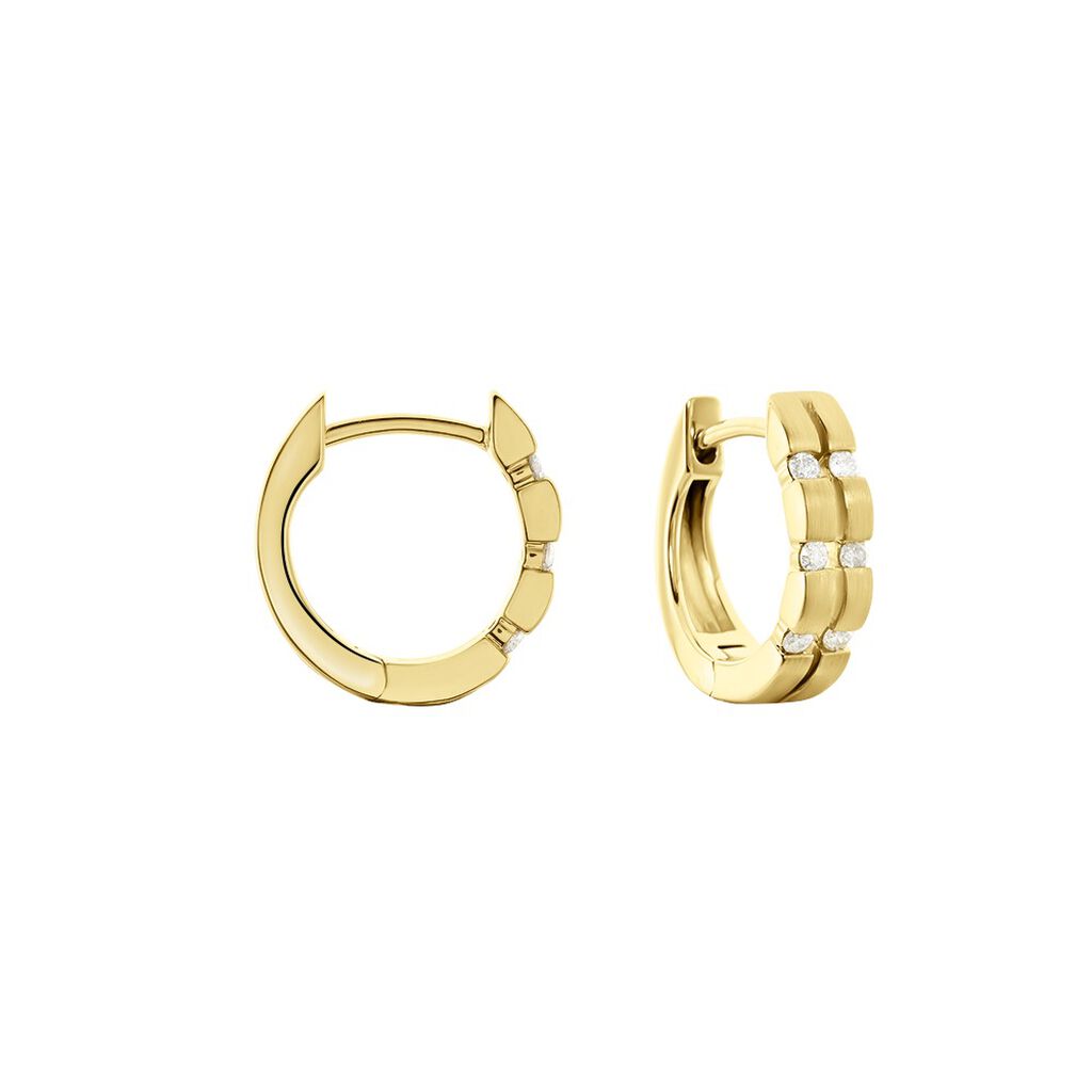 Damen Creolen Gold 375 Diamant 0,17ct Ambre 13,25mm 13,25mm  - Creolen Damen | OROVIVO