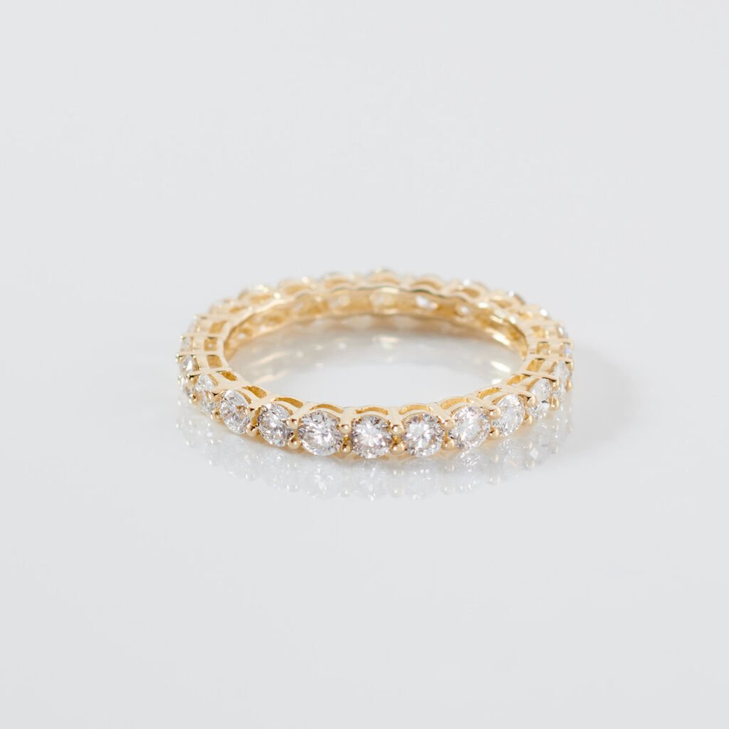 MARLEEN Damen Ring Gold 585 (14 Karat) Synthetischer Diamant Wei&szlig; 0,93 ct