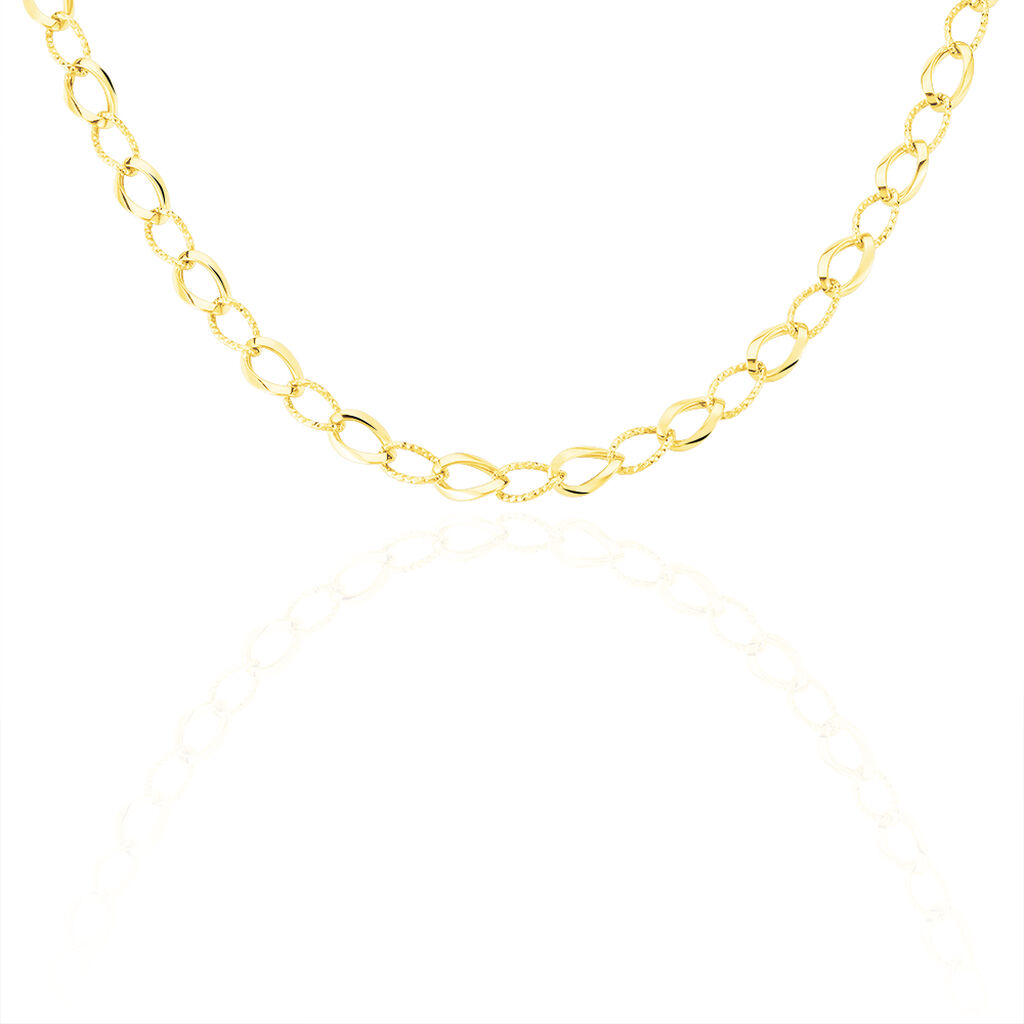 Collier Joice Maille Alternée Et Godronne Or Jaune - Spannringe Damen | OROVIVO