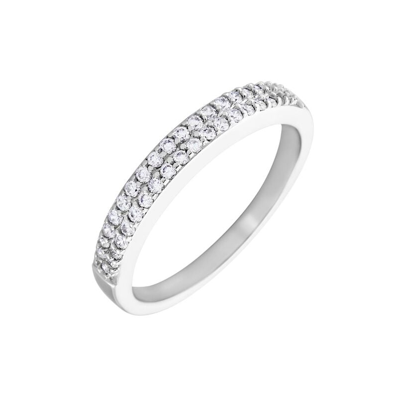 Damen Ring Silber 925 Zirkonia Wei&szlig; 0,45 ct B 1,8 mm - Ringe mit Stein Damen | OROVIVO