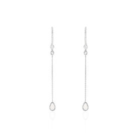 Damen Ohrstecker Lang Weißgold 375 Perlmutt - Ohrstecker lang Damen | OROVIVO