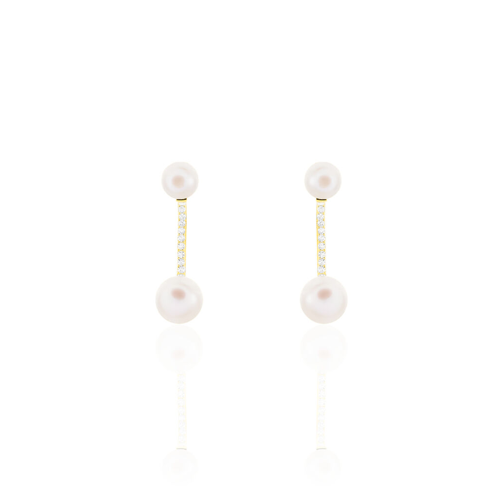 Damen Ohrschmuck Gold 375 Zuchtperle Perlmutt Sandia  - Ohrringe Damen | OROVIVO