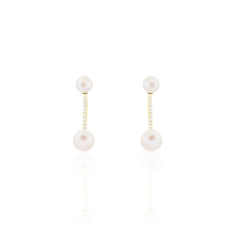 Damen Ohrschmuck Gold 375 Zuchtperle Perlmutt Sandia  - Ohrringe Damen | OROVIVO