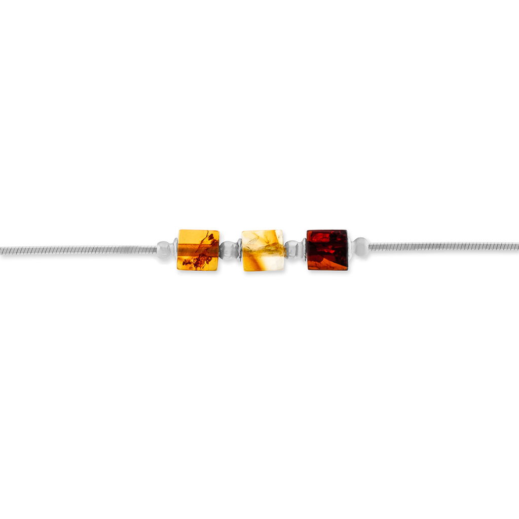 Bracelet Argent Rhodié Ambre Multicolore - Spannringe Damen | OROVIVO