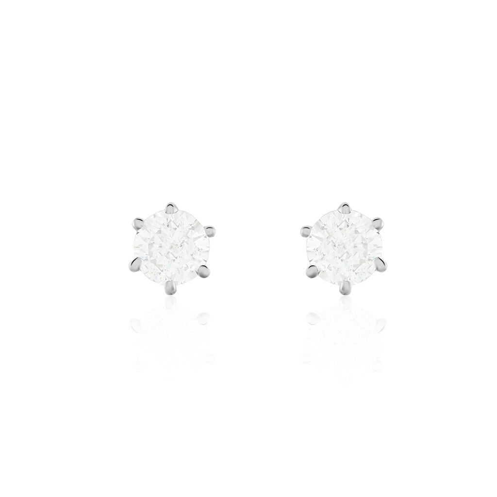KRAPPE 6 Damen Ohrstecker Weißgold 375 (9 Karat) Zirkonia Weiß 0,44 ct - Ohrstecker Damen | OROVIVO
