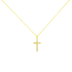 Damen Halskette Gold 375 Zirkonia Kreuz - Ketten mit Anhänger Damen | OROVIVO