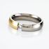 MOLLY Damen Ring Titan Bicolor Gelb/Silber Zirkonia Wei&szlig; 0,1 ct B 5 mm