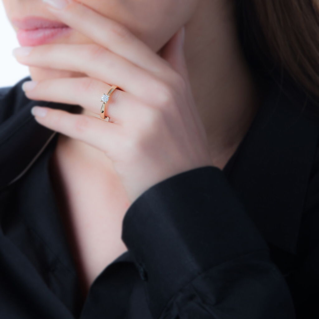 Bague Solitaire Collection Grace Or Rose Diamant - Spannringe Damen | OROVIVO