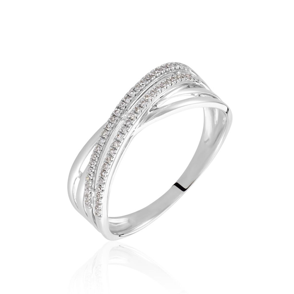 Damen Ring Weißgold 375 Diamant 0,13ct Julianne 3  - Ringe mit Stein Damen | OROVIVO