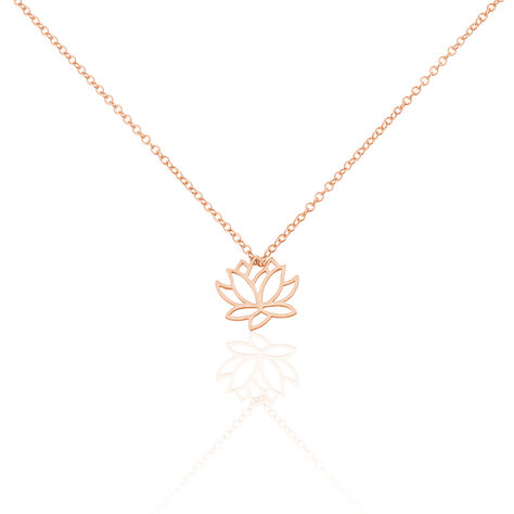 Damen Halskette Silber 925 Rosé Vergoldet Lotus - Halsketten Damen | OROVIVO