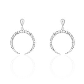 Damen Ohrstecker Lang Silber 925 Zirkonia Mond Elisara - Ohrstecker lang Damen | OROVIVO