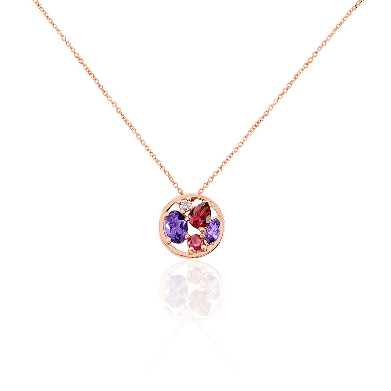 Collier Or Rose Amethyste Et Saphir - Spannringe Damen | OROVIVO